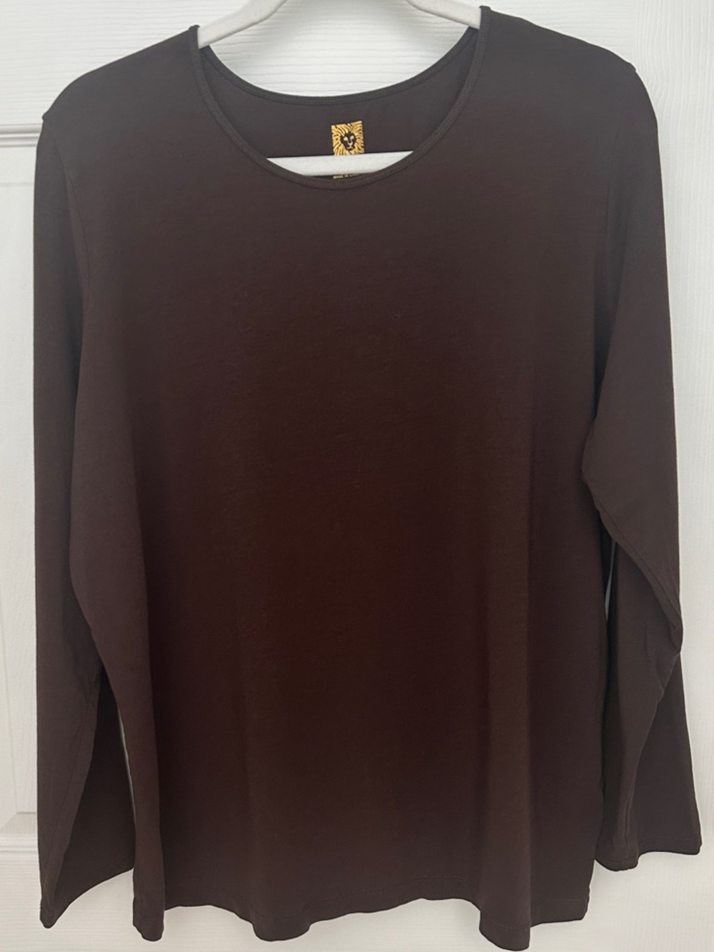 Anne Klein Women's Long Sleeve Crewneck Top - Dark Brown